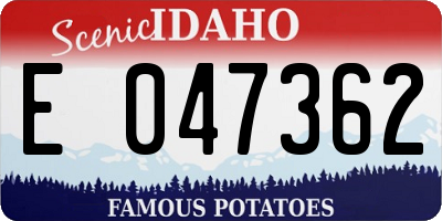 ID license plate E047362