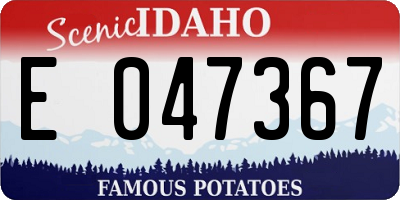 ID license plate E047367