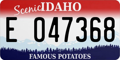 ID license plate E047368