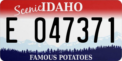 ID license plate E047371