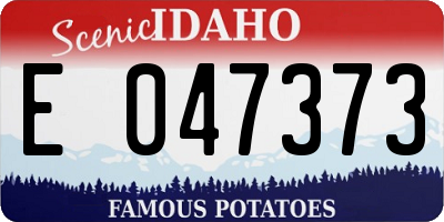 ID license plate E047373