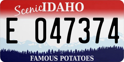 ID license plate E047374