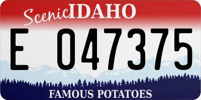 ID license plate E047375