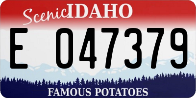 ID license plate E047379