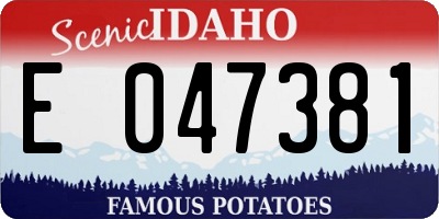 ID license plate E047381