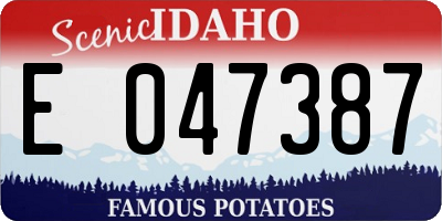 ID license plate E047387