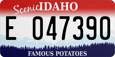 ID license plate E047390