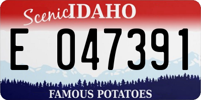 ID license plate E047391