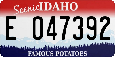 ID license plate E047392