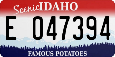 ID license plate E047394