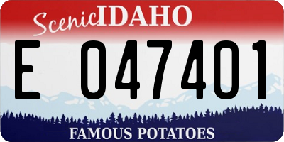 ID license plate E047401