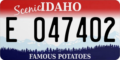 ID license plate E047402