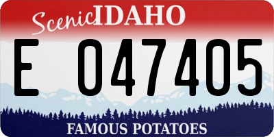 ID license plate E047405