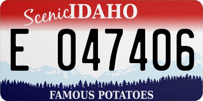 ID license plate E047406