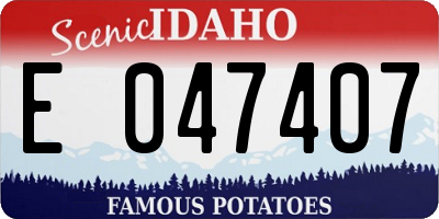 ID license plate E047407