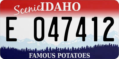 ID license plate E047412