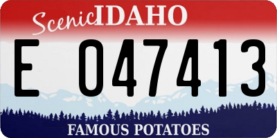 ID license plate E047413