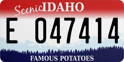 ID license plate E047414