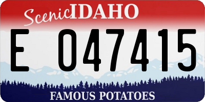 ID license plate E047415