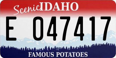 ID license plate E047417