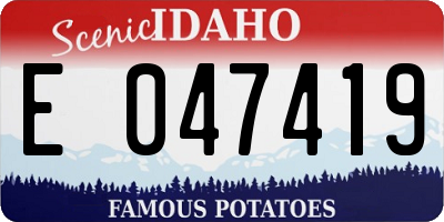 ID license plate E047419