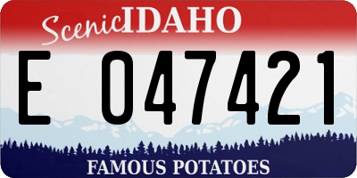 ID license plate E047421
