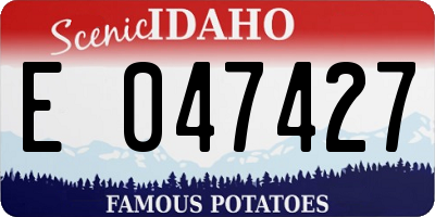 ID license plate E047427