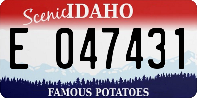 ID license plate E047431