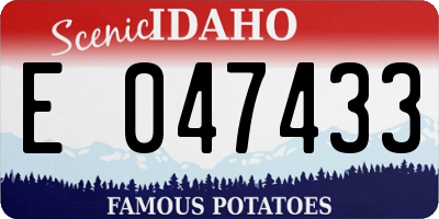 ID license plate E047433