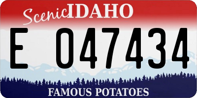 ID license plate E047434
