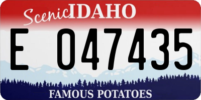 ID license plate E047435