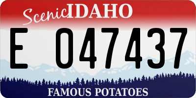 ID license plate E047437