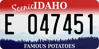 ID license plate E047451