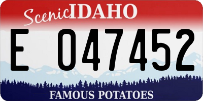 ID license plate E047452