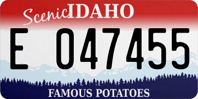 ID license plate E047455