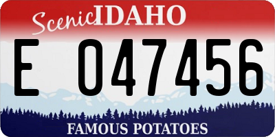 ID license plate E047456