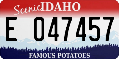 ID license plate E047457
