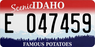ID license plate E047459