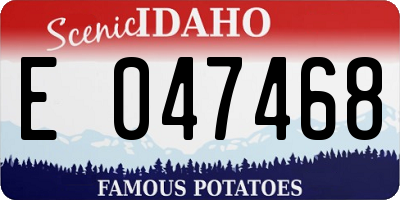 ID license plate E047468