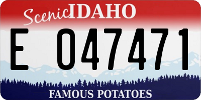 ID license plate E047471