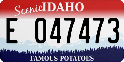 ID license plate E047473