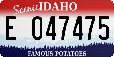 ID license plate E047475