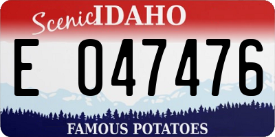 ID license plate E047476