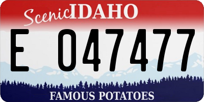 ID license plate E047477
