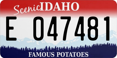 ID license plate E047481