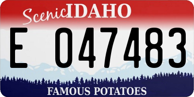 ID license plate E047483