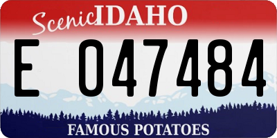 ID license plate E047484