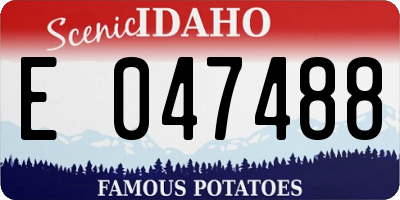 ID license plate E047488