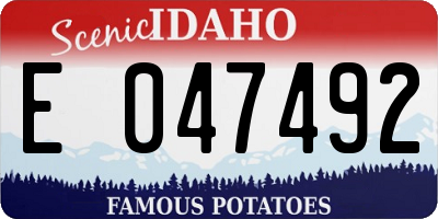 ID license plate E047492