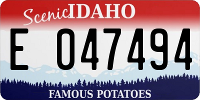 ID license plate E047494